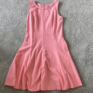 New York and Co pink pleated professional dress